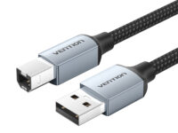 Vention IT Cable USB-A 2.0 to USB-B Printer Braided 3.0m Aluminium Grey CTTHI