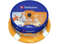 Verbatim DVD-R 4.7GB 16X 25-Pack Spindle Printable 43538