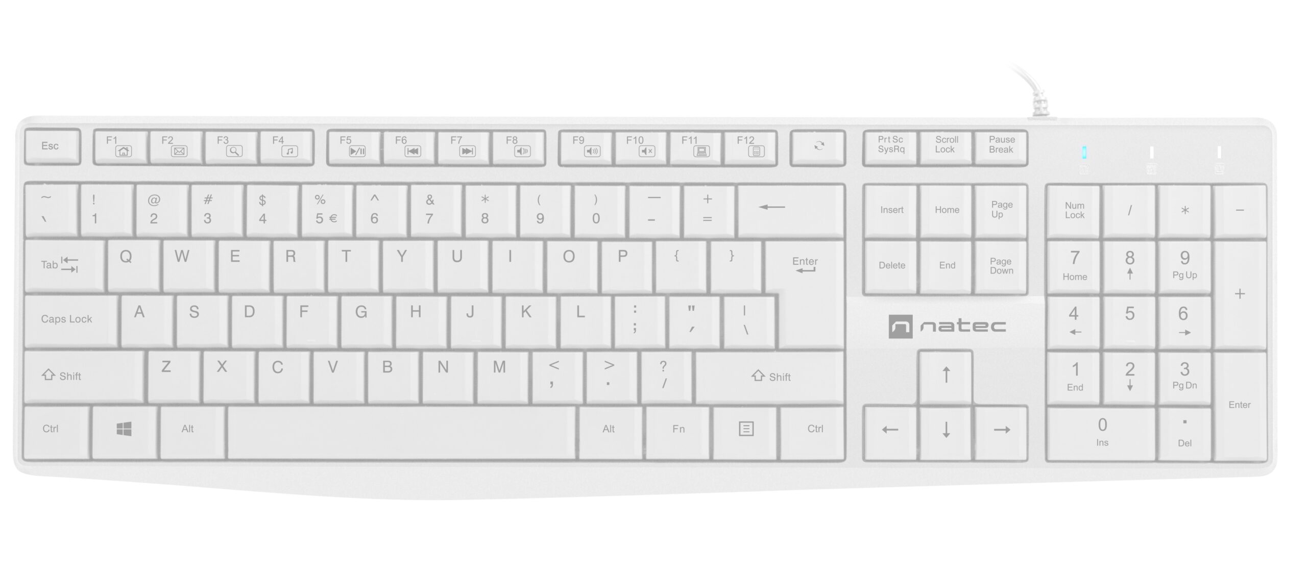 Natec NAUTILUS Wired Keyboard White