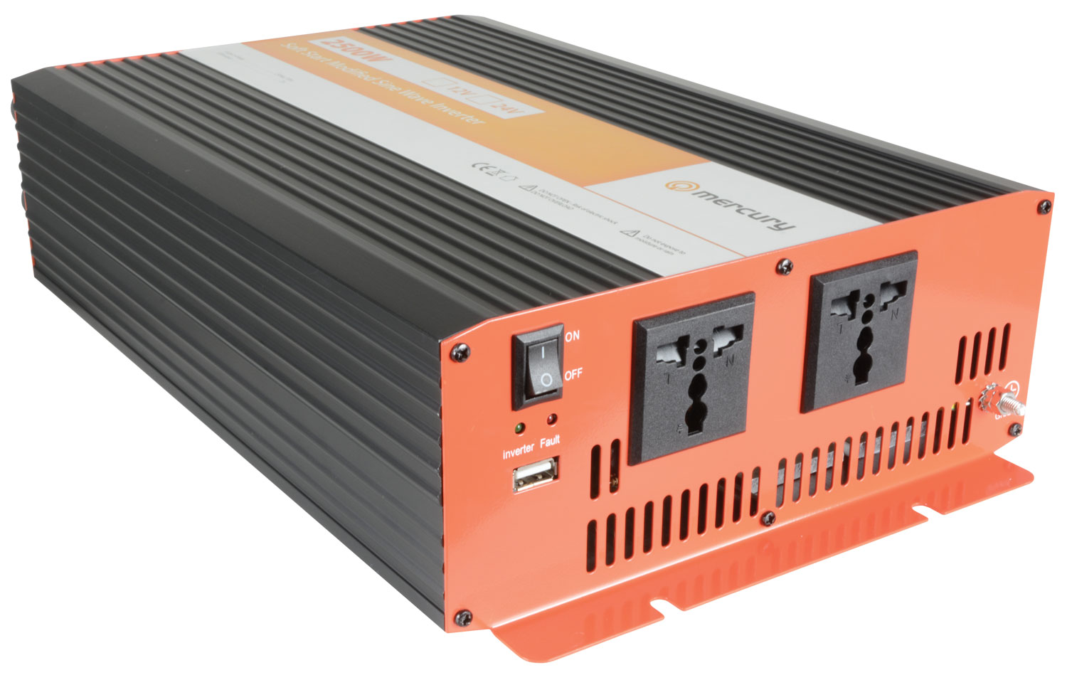 Mercury Inverter Pure Sine Wave 12VDC 600W USB 652.102UK