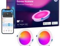 Govee B601B Smart Recessed Lights (2 Pack) 4'' Wi-Fi & BT RGBWW 850 Lumen with Junction Box