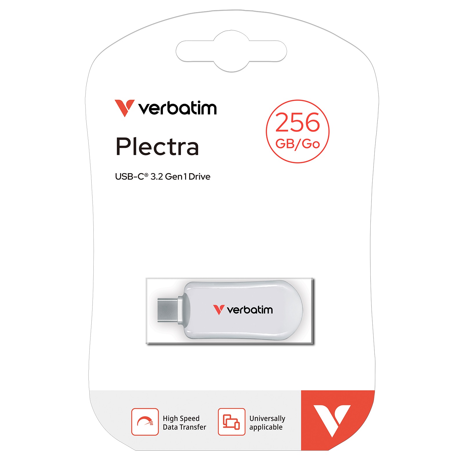Verbatim USB Drive 3.2 PLECTRA USB-C 256GB White