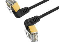 Vention NETWORK Cable Cat8 STP Rotate Right Angle Slim 1.0m Black IKLBF