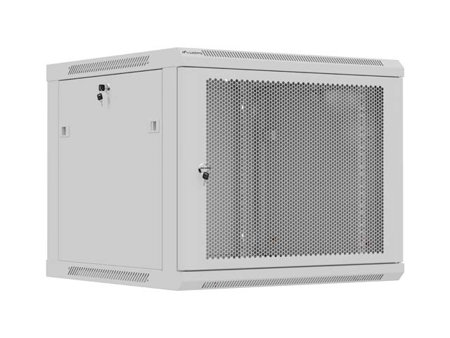 Lanberg Wall Rack 19'' with Perforated Door 9U 60cm Grey FLAT PACKED