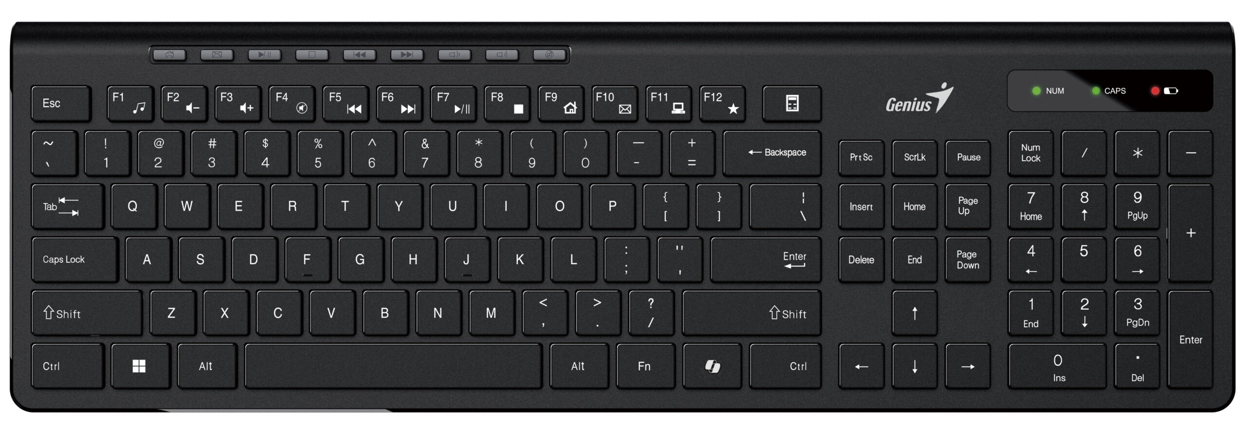 Genius Keyboard Wireless AI Chocolate Keys + 8 Hot Keys SlimStar 7230 English