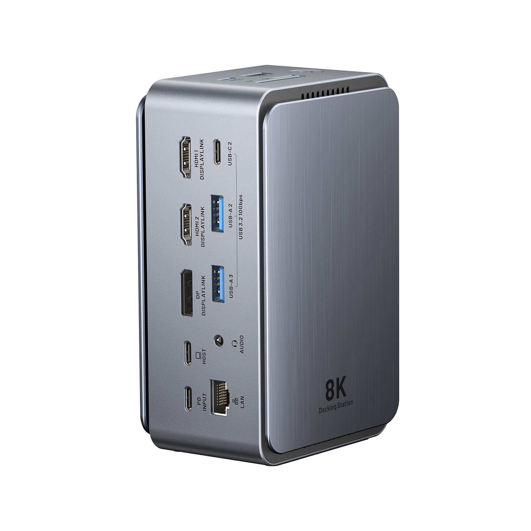 Vention IT HUB 13-in-1 8K Triple Monitor Docking Station with Digital Display TFXH0