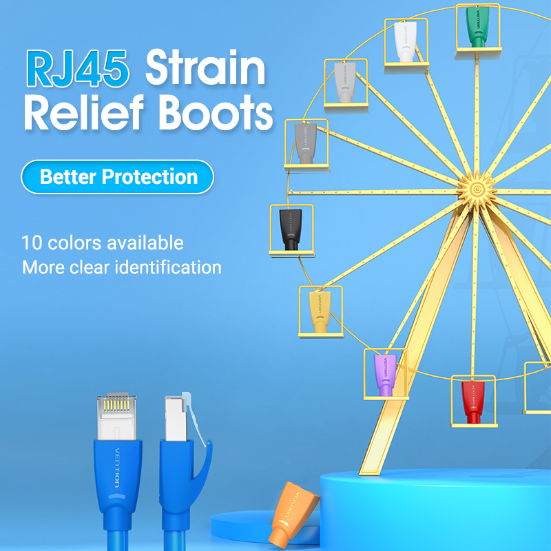 Vention NETWORK Connector Strain Relief Boots RJ45 Red 50-pack - Image 2