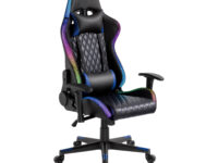 Lumivida Gaming Chair with Headrest, Lumbar Support & RGB Lights CH06-30 Black