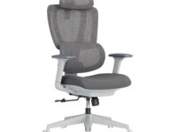 Lumivida Office Chair Ergonomic Mesh Lumbar Support Adjustable Seat/Armrest CH10-26 Grey