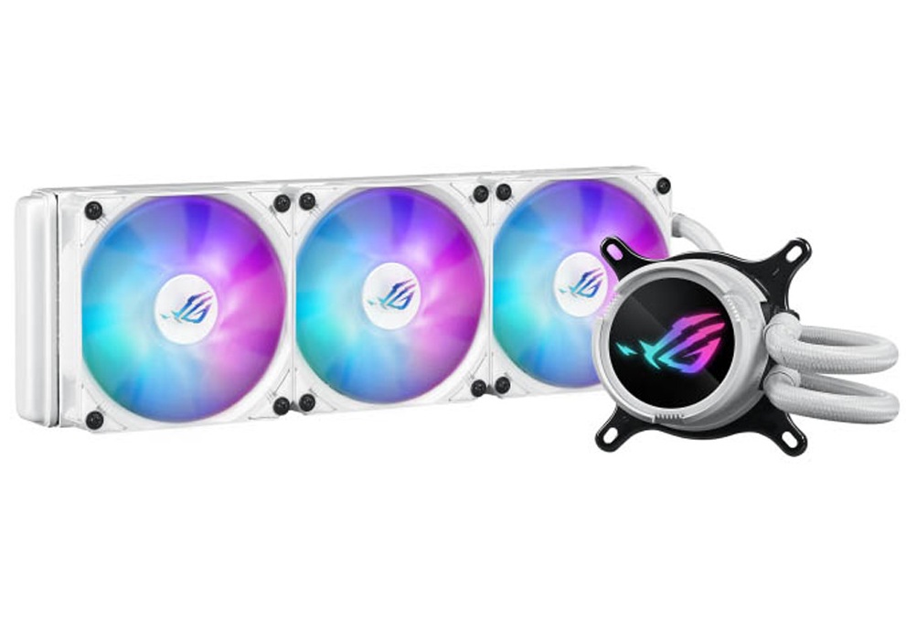 ASUS CPU Liquid Cooler ROG Strix Triple Premium ARGB GEN2 Fans Asetek Gen7 v2 Pump 2.1" IPS LCD Display LC III 360 ARGB LCD White