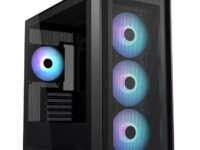 ASUS PC Case Gaming mATX Mesh Front Panel Tempered Glass Side Window 4x Pre-Installed ARGB Fans A21 PLUS Black