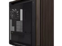 ASUS PC Case ProArt ATX Walnut Wood Front Panel Tempered Glass Side Panel 3x Pre-Installed Fans IR Dust Indicator Type-C PA602 Wood Edition Modern Black TG