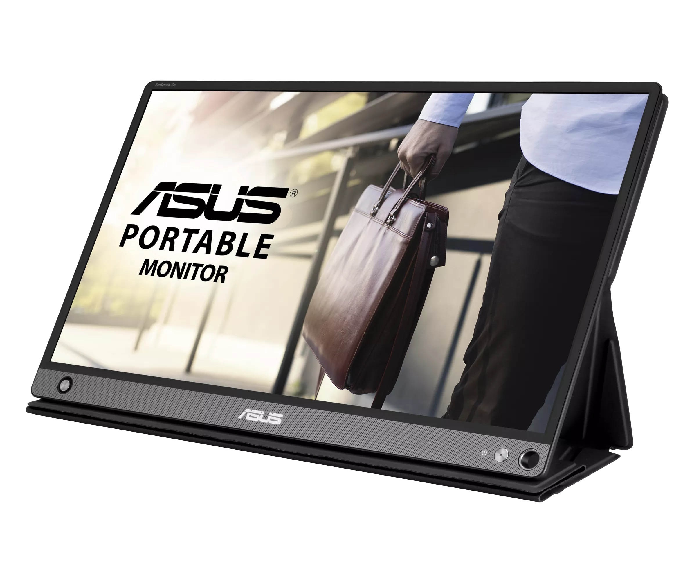 ASUS Monitor Portable ZenScreen GO 15.6" FHD IPS Built-in Battery Foldable Smart Case HDMI USB-C Speakers MB16AHP