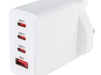 Mercury POWER Wall Charger 65W 3xUSBC 1xUSBA White 421.726UK