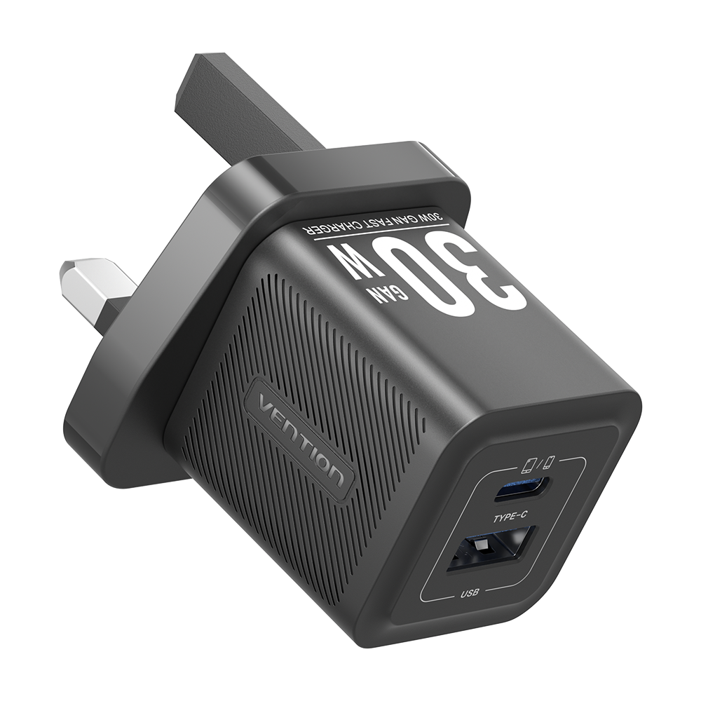 Vention MA Charger Wall GaN 30w 1xA 1xC UK Black FEQB0-UK - Image 2