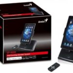 GENIUS SPEAKER SYSTEM SP-i600 4W RMS, SUPPORT iPHONE, iPOD, iPAD WITH 30-PIN CONNECTOR, REMOTE & VOLUME CONTROL, CHARGER, ROTATES, AUX-IN JACK