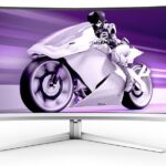 PHILIPS MONITOR 34'', EVNIA, GAMING, CURVED, CUR QD OLED, G, 3440x1440, 175 Hz, 0.03 MS, 32:9, G-SYNC, AMD FREESYNC™ TECHNOLOGY-PREMIUM PRO, SPEAKERS, HEIGHT ADJUSTABLE, SWIVEL, TILT, HDMI X 2, DP X 1, USB-C, USB HUB, WHITE, 3YW