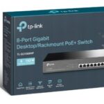 TP-LINK SWITCH 8 PORTS GIGABIT POE, SWITCH 8 POE+ PORTS @ 153W RACKMOUNT PLUG + PLAY STURDY METAL SHIELDED PORTS OVERLOAD PROTECTION W/ PORT PRIORITY