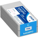 EPSON INK CARTRIDGE CYAN SJIC22P(C), FOR TM-C3500 LABEL PRINTER