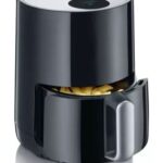 SEVERIN COMPACT HOT AIR FRYER, 1.8L, 500-600GR, SLIM DESIGN, CERAMIC COATING BASKET, HIGH SCRATCH RESISTANCE, LED DISPLAY, TOUCH CONTROL, ADJUST TEMP. 80°C-200°C, COOKING TIME, AUTO SWITCH, 60 MIN TIMER WITH DEEP, EASY CLEAN, BLACK