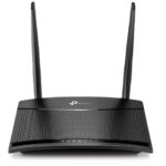 TP-LINK ROUTER WIRELESS N300 SINGLE BAND, 2 X 10/100 LAN PORTS, 4G, LTE, SHARE INTERNET ACCESS WITH UP TO 32 WI-FI DEVICES, 64/128-BIT WEP, WPA/WPA2, WPA-PSK/WPA2-PSK ENCRYPTIONS, PARENTAL CONTROL, BLACK