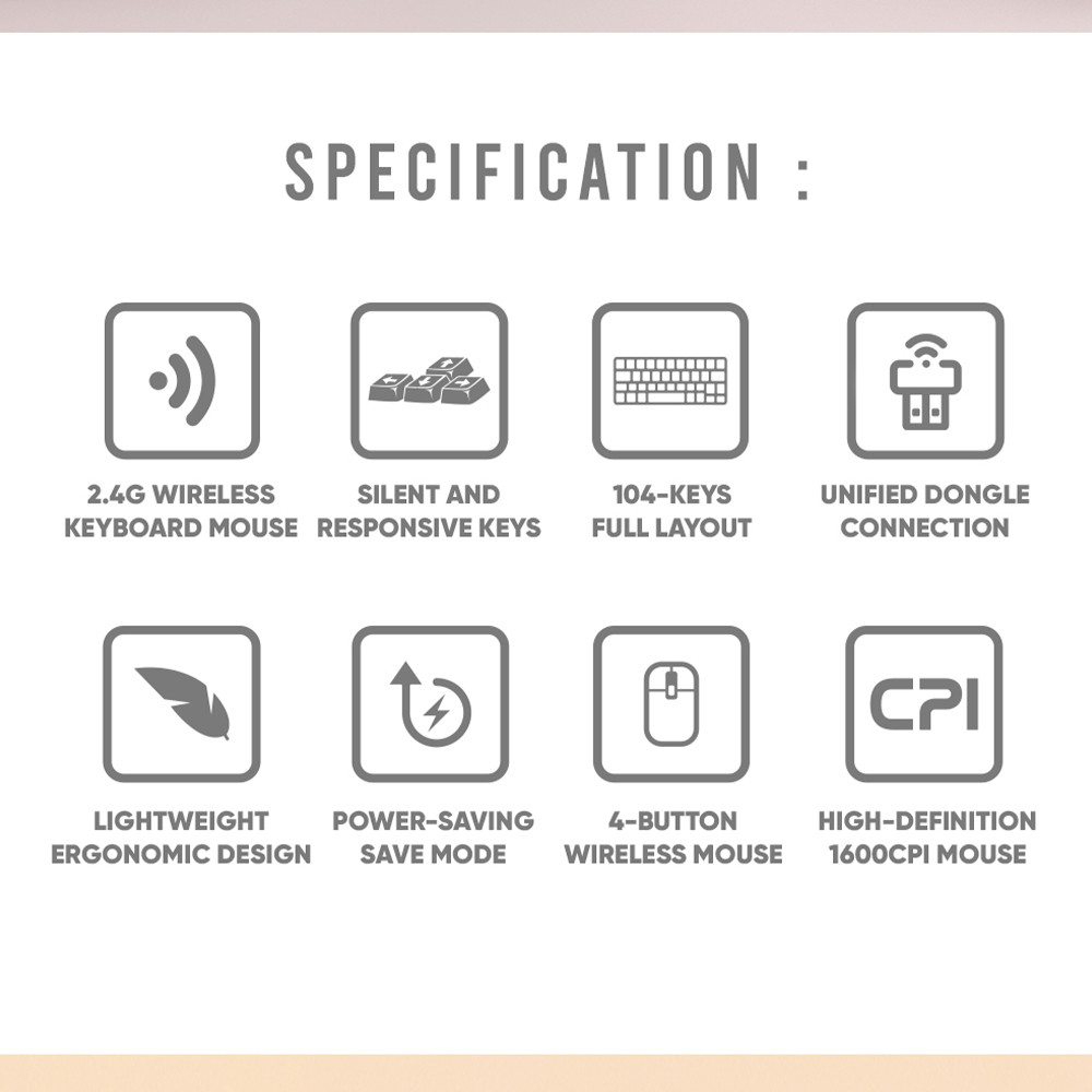 Alcatroz Keyboard Wireless 2.4GHz Jellybean A5000 Mist - Image 2