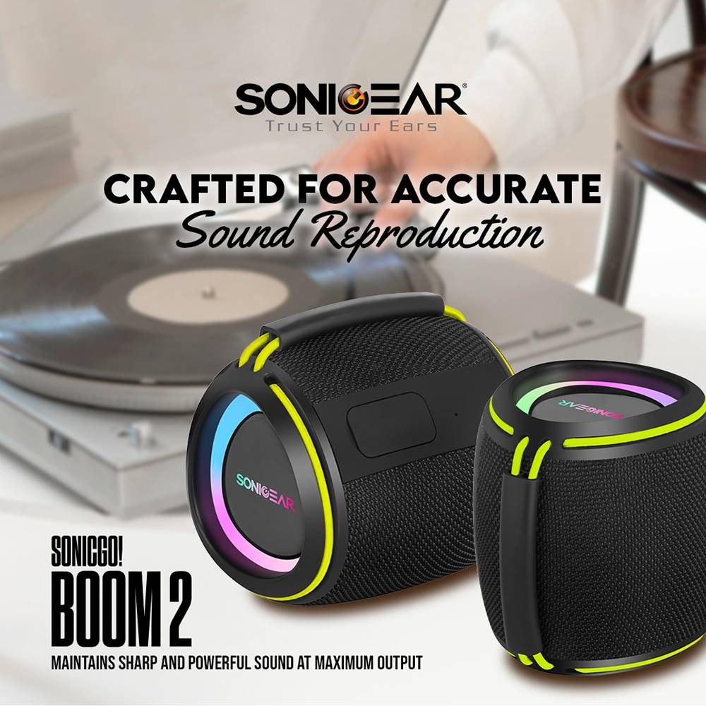 SonicGear Portable Speaker TWS BT/USB/FM/RGB IPX5 10W SONICGO! BOOM 2 - Image 2