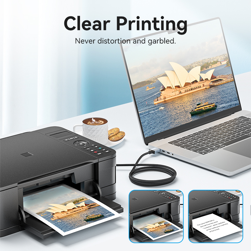 Vention IT Cable USB-A 2.0 to USB-B Printer Braided 3.0m Aluminium Grey CTTHI - Image 3