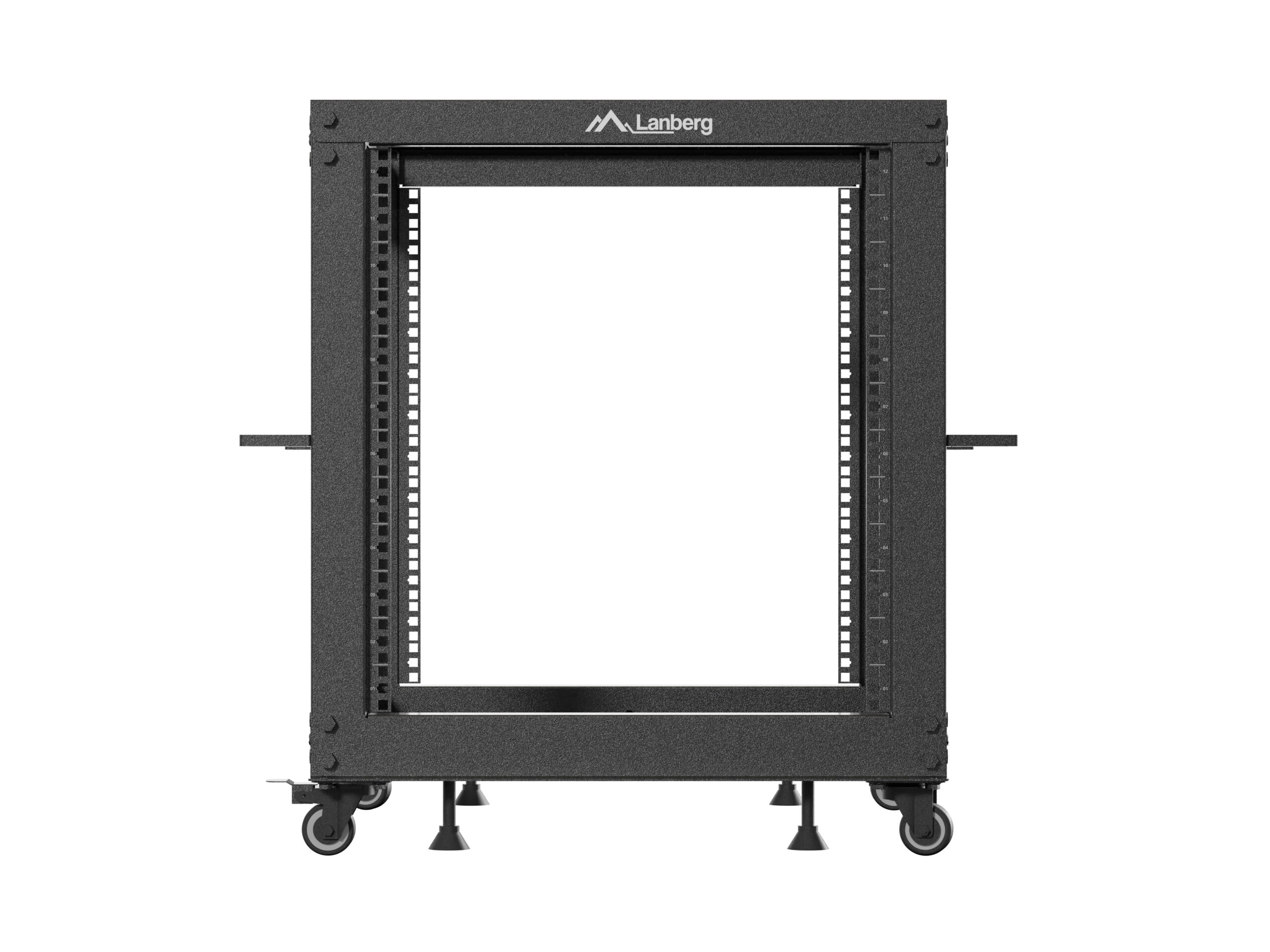 Lanberg Open Rack 19" 12U Adj.Depth 600-1000mm Black - Image 2