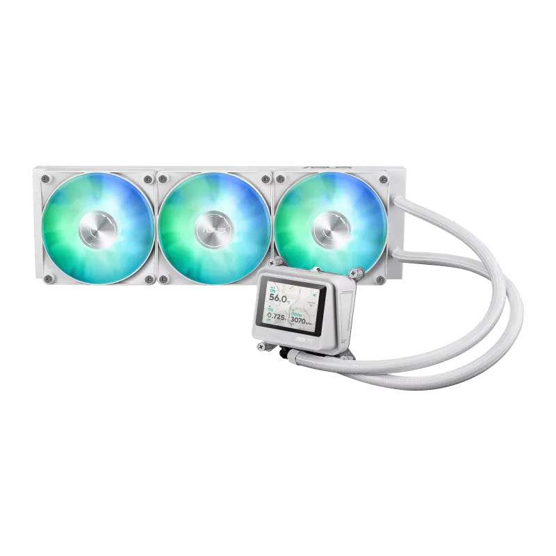 ASUS CPU Liquid Cooler MAX Gaming Triple Daisy-Chained Fans 2.4" IPS Display LC 360 ARGB LCD White - Image 2
