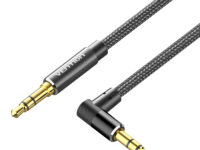 Vention AUDIO 3.5mm M-M Cable Braided Right Angle Metal 1.5m BAZBG