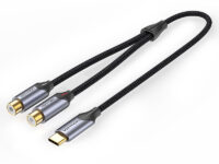 Vention AUDIO CONVERTER USB-C to 2RCA Female Cable Braided 0.5m BGVHD