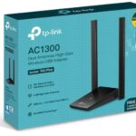 TP-LINK WIRELESS ADAPTER, DUAL BAND, AC1300, USB 2.0, 5DBI ANTENNA, WEP, WPA/WPA2, WPA-PSK/WPA2-PSK, BLACK