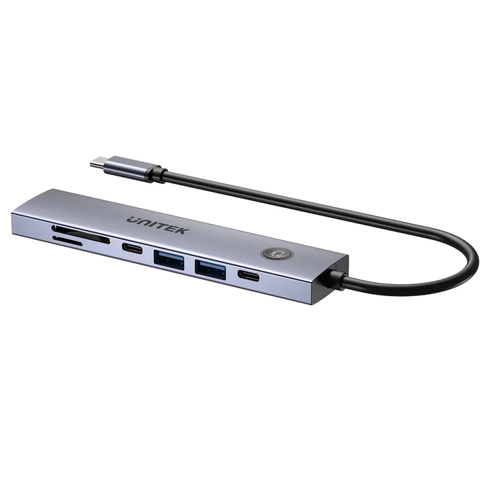 Unitek USB-C Hub 2xUSB-A/USB-C/HDMI/SD/PD100W with ON/OFF Screen Switch H1124A - Image 3