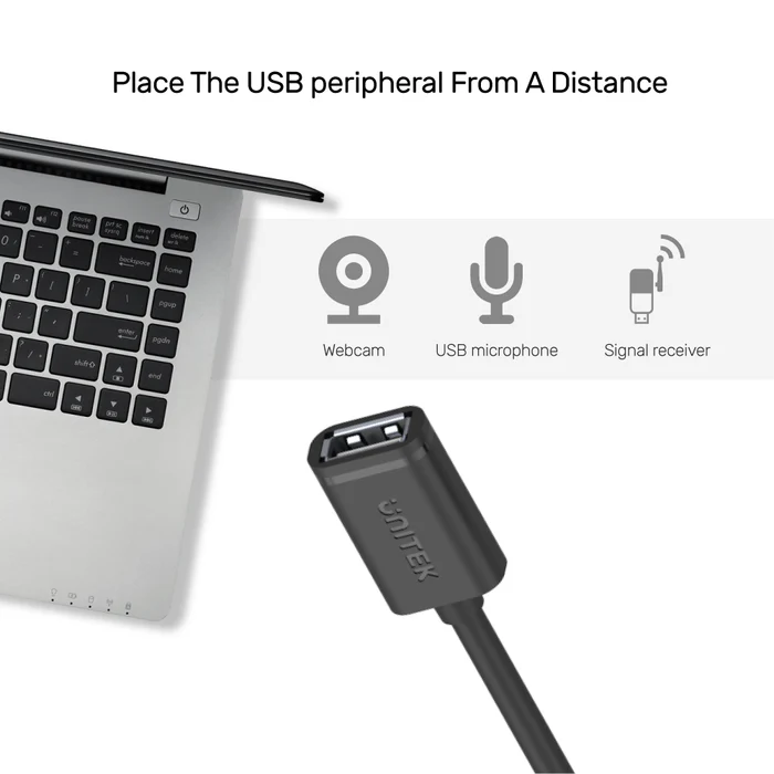 Unitek USB-A 2.0 Extension Cable 1.0m Y-C428GBK - Image 3