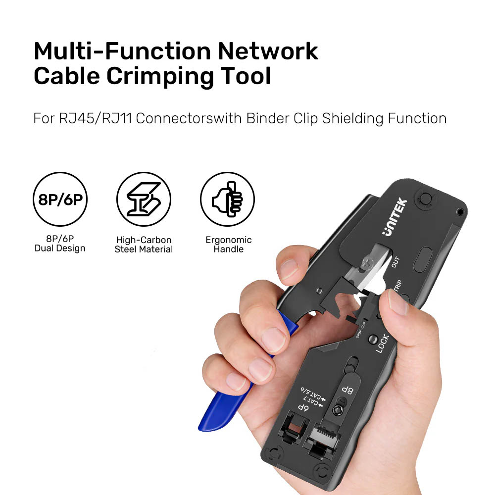 Unitek Network Tools Crimping & Multifunction for RJ45 8P/6P OT139ABL01 - Image 3