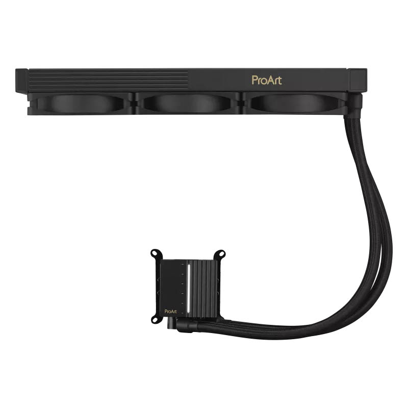 ASUS CPU Liquid Cooler ProArt Triple Alphacool Apex Stealth Triple Fans Illuminated System Status Meter LC 360 Black - Image 3