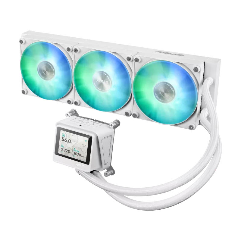 ASUS CPU Liquid Cooler MAX Gaming Triple Daisy-Chained Fans 2.4" IPS Display LC 360 ARGB LCD White - Image 3