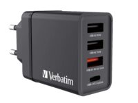 Verbatim Wall Charger 30W EU Plug 1 x USBC20W 3 x USBA CHR-30EU1 Black
