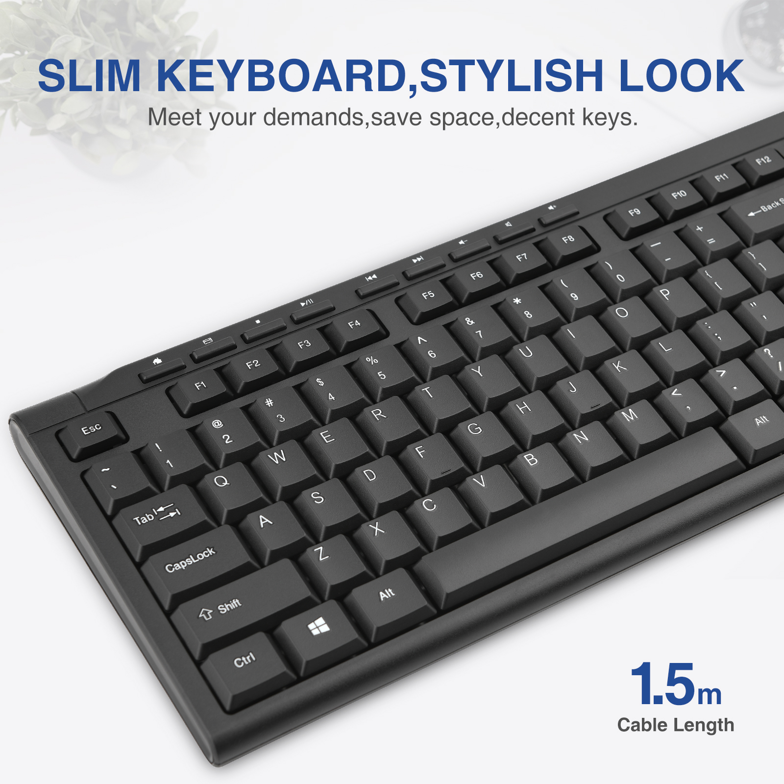 Rii Keyboard Wired Ultra-Slim Silent Full Sized RK907 - Image 3