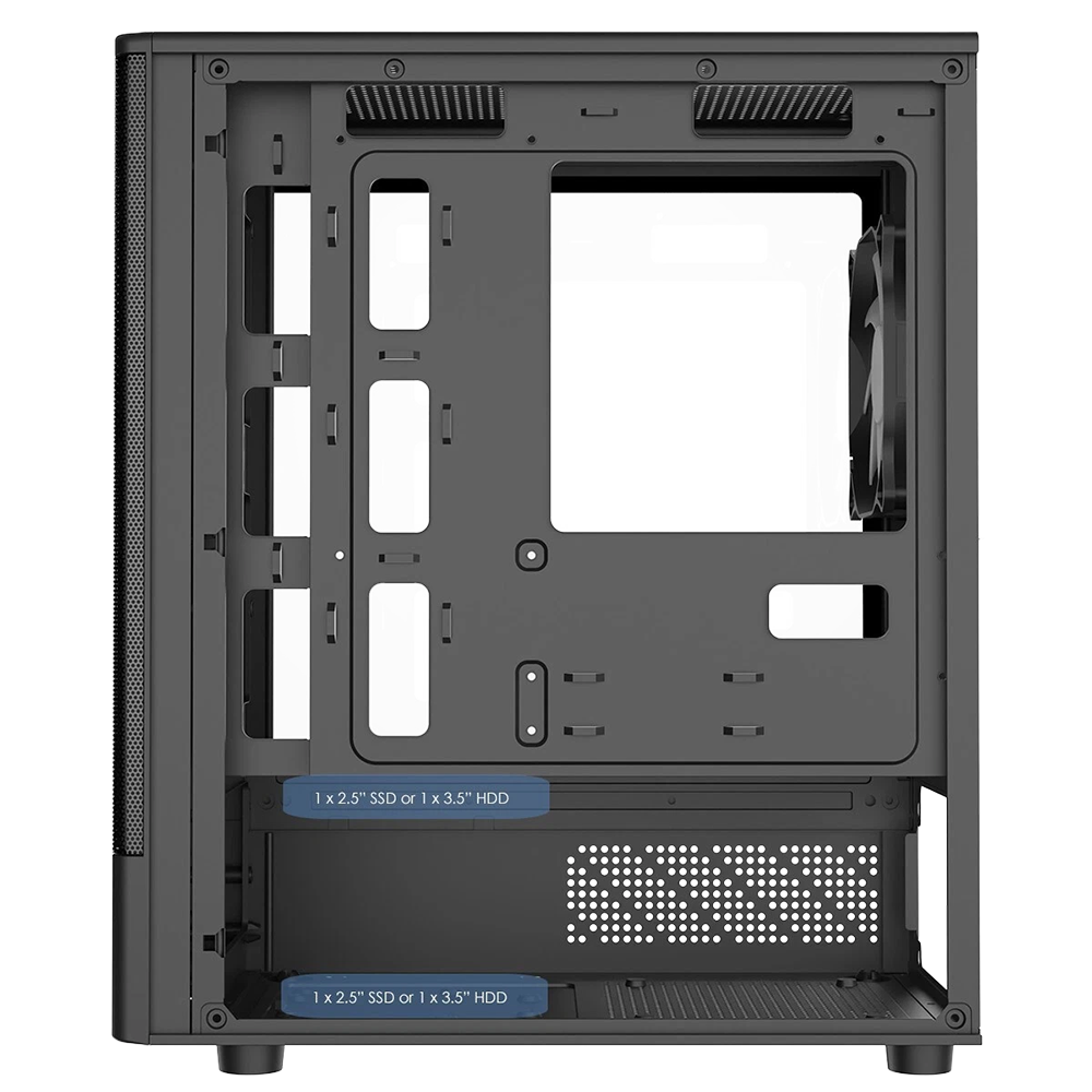 Armaggeddon Gaming Case M-ATX DEEPFREEZE DUPLEX 2 CHROMA Black (3x Chroma Fans) - Image 4