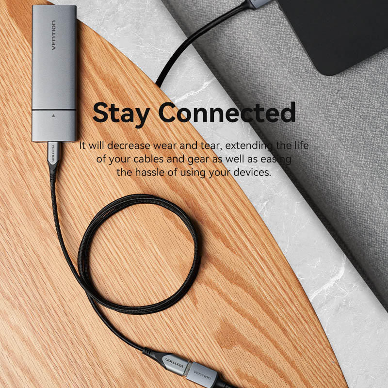 Vention IT Cable USB-A 3.0 M-F Extension Braided Aluminium 3.0m Grey CBLHI - Image 7