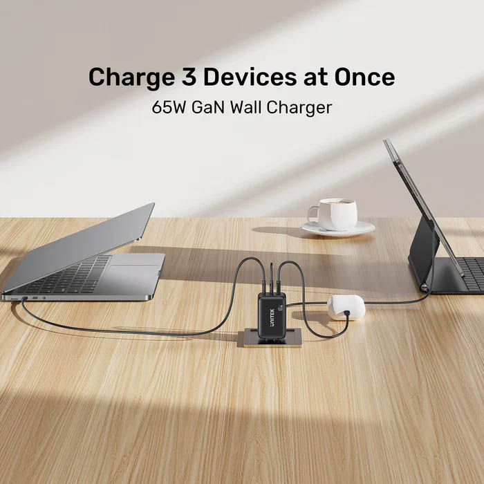 Unitek Charge Wall GaN 65W USBCx2 USBAx1 UK P1130 Black - Image 3