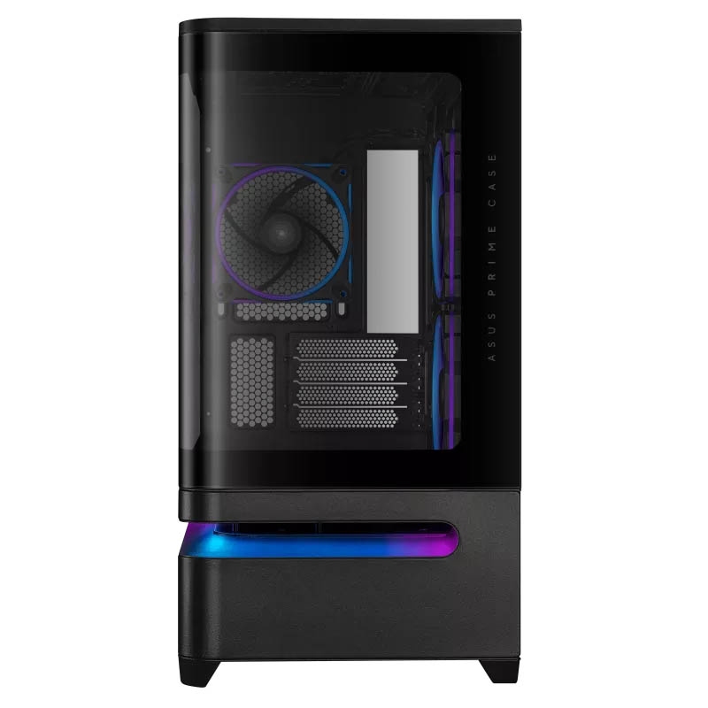 ASUS PC Case Prime mATX Panoramic Curved Tempered Glass Panels Aura Sync Light Band 3x Pre-Installed Fans USB-C AP202 ARGB Black - Image 4