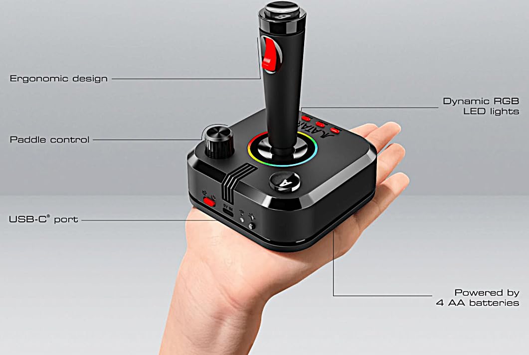 My Arcade GAMESTATION PRO ATARI, Wireless Joysticks, RGB LED Lights, With 200+ Games - Image 6
