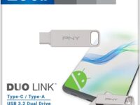 PNY Flash Drive Duo Link USB 3.2 Dual Connector OTG Capless Swivel 256GB Black FDI256DULINKTYC