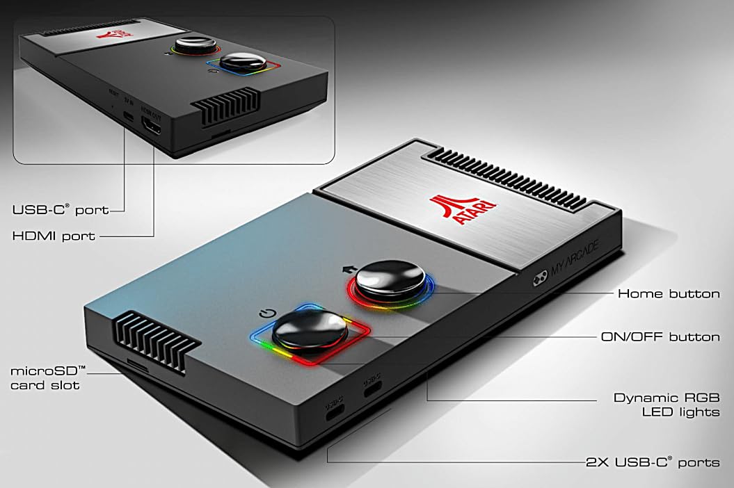 My Arcade GAMESTATION PRO ATARI, Wireless Joysticks, RGB LED Lights, With 200+ Games - Image 5