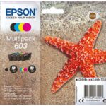 EPSON INK CARTRIDGE 603 MULTIPACK, 1 x 3.4 ml BLACK, 1 x 2.4 ml CYAN, MAGENTA, YELLOW, FOR WF-2850, WF-2870, XP-2100, XP-2150, XP-3100, XP-3150