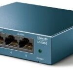TP-LINK SWITCH 5PORTS GIGABIT LAN PORTS, UNMANAGED, AUTO-NEGOTIATION RJ45 PORT SUPPORTING AUTO-MDI/MDIX, STEEL CASE, DESKTOP, UK PLUG, BLACK