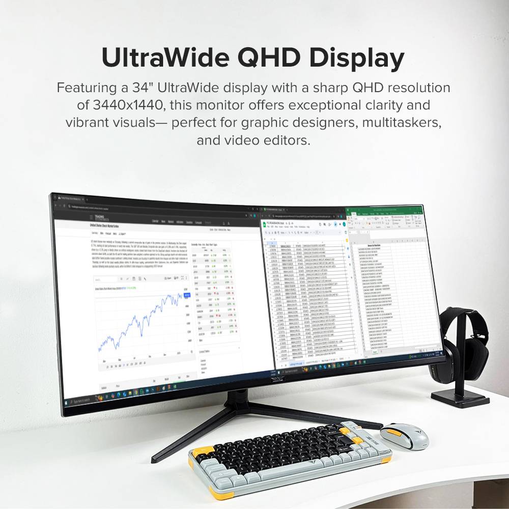 Armaggeddon Gaming Monitor 34'' Curved 1800R 3.5K 180Hz 1ms XC34UWQHD Super 180 Black - Image 5
